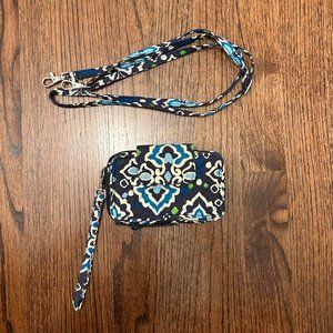 Vera Bradley Mini Ink Blue Wristlet Wallet
